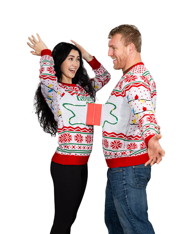 3D Outlet and Plug Couples Ugly Sweater