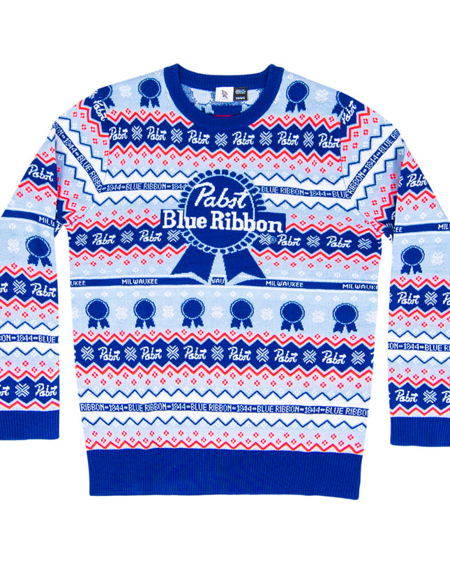 Pabst Fair Isle Beer Holiday Ugly Christmas Sweater