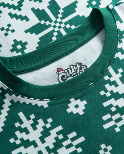 Kids' Green Christmas Knit Christmas Pyjamas