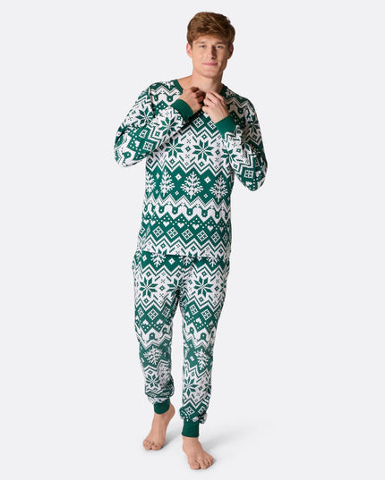 Men's Green Christmas Knit Pyjamas