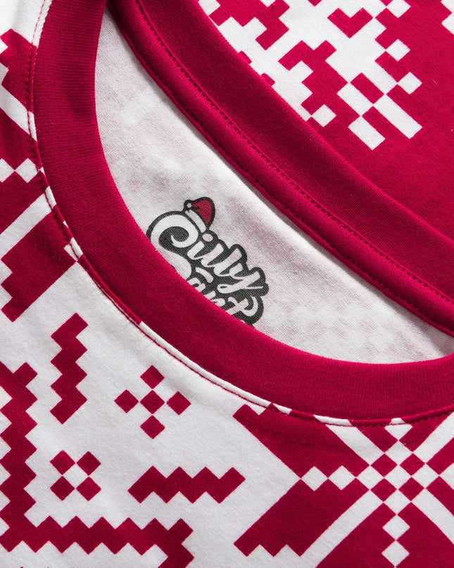 Røde Strikkede Jule Familie Pyjamas