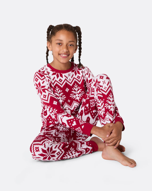 Kids' Red Knit Christmas Pajamas