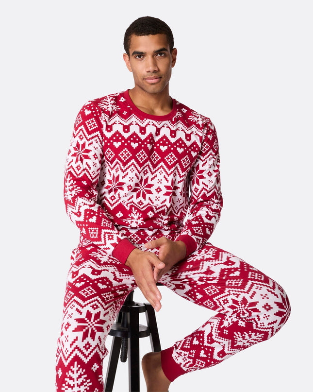 Men's Red Knit Christmas Pajamas