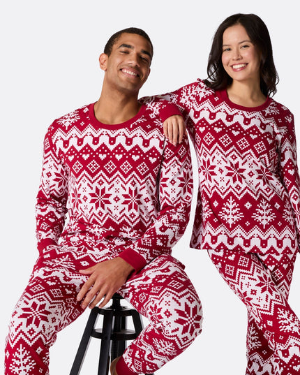 Red Christmas Knit Christmas Pyjamas Family