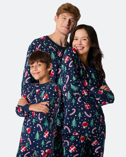 Blue Christmas Pattern Family Pajamas | Cozy Holiday Set