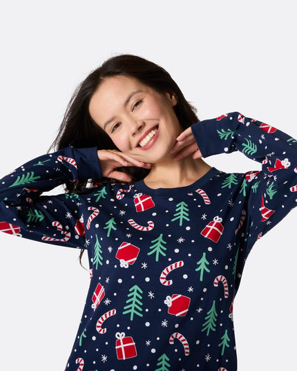 Blue Christmas Pattern Family Pajamas | Cozy Holiday Set