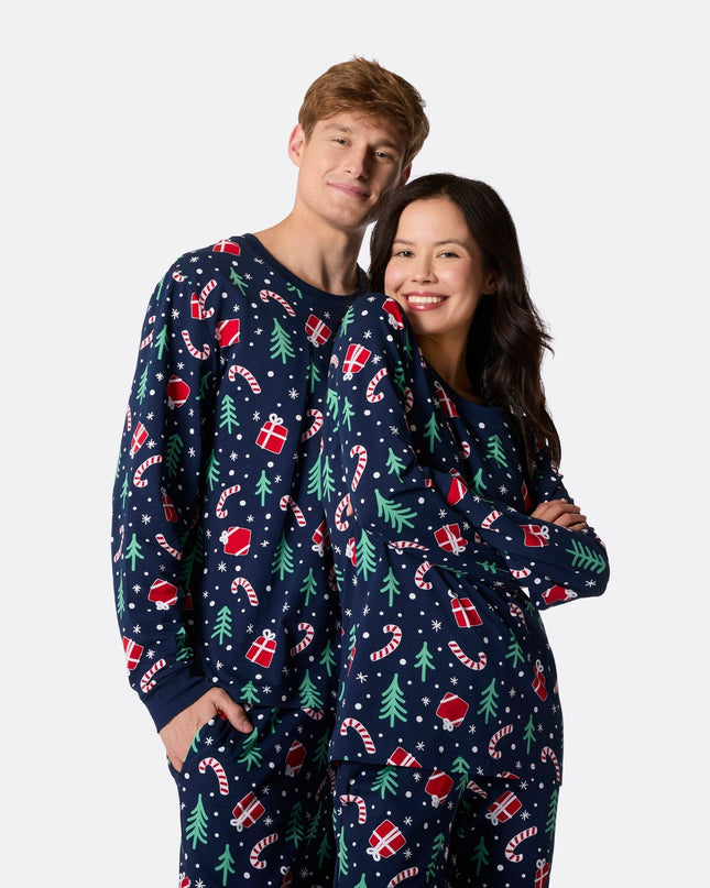 Blue Christmas Pattern Family Pyjamas