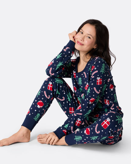 Blue Christmas Pattern Family Pajamas | Cozy Holiday Set