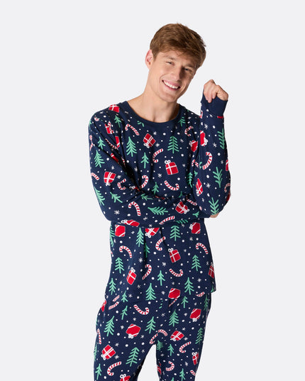Men's Blue Christmas Pattern Christmas Pyjamas