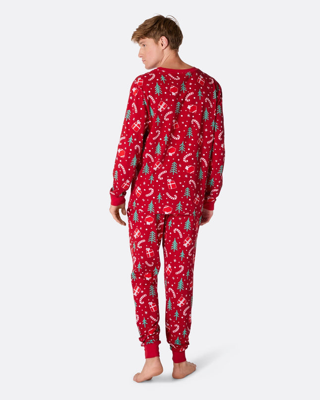 Men's Red Christmas Pattern Pajamas