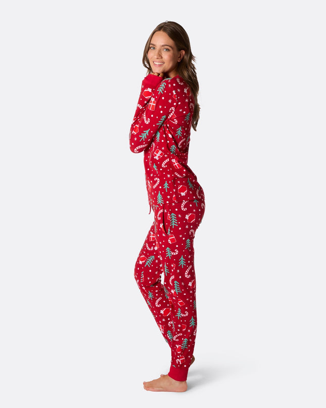 Women's Red Christmas Pattern Christmas Pyjamas