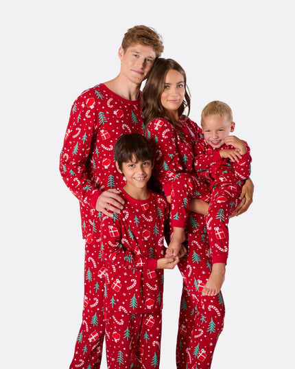 Kids' Red Christmas Pattern Christmas Pyjamas