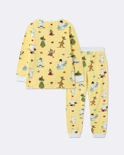 Børns gule Moomin pyjamas til stil året rundt