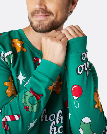 Men's Green Hohoho Christmas Pyjamas