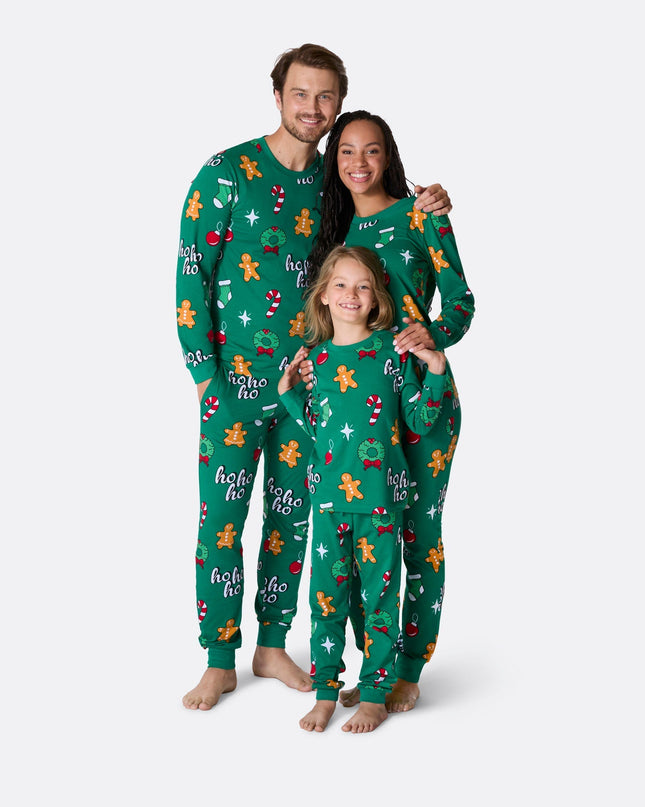 Kids' Green Hohoho Overall Christmas Pajamas