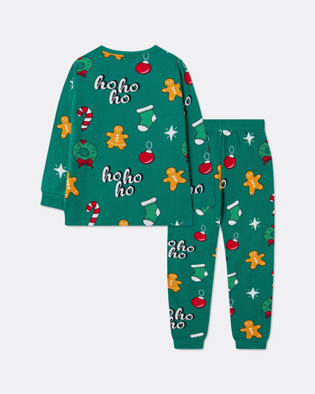 Green Hohoho Christmas Pajamas for Kids