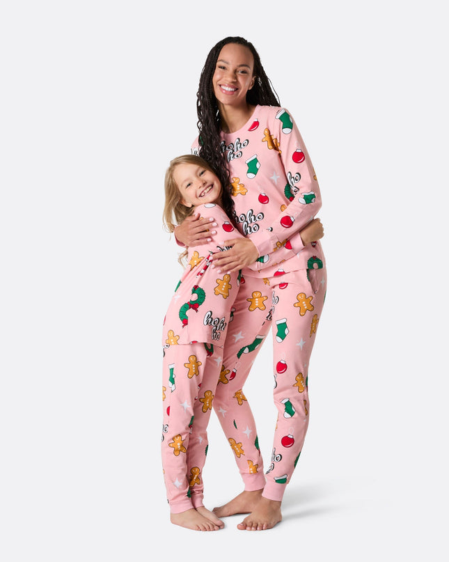 Kids' Pink Hohoho Christmas Pyjamas