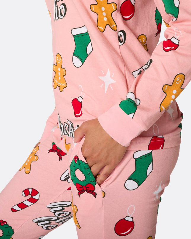 Women's Pink Hohoho Christmas Pajamas