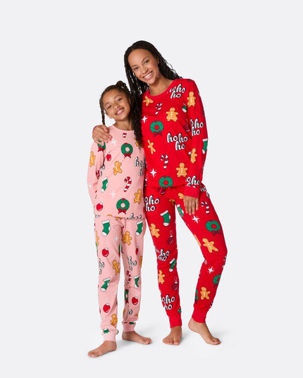 Pijamas de Navidad Hohoho Rojas para Mujeres