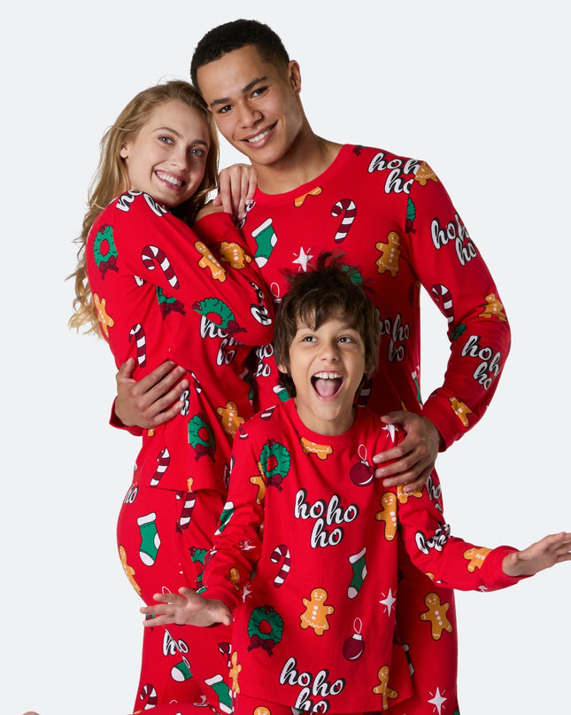 Rød Hohoho Familie Jule Pyjamas