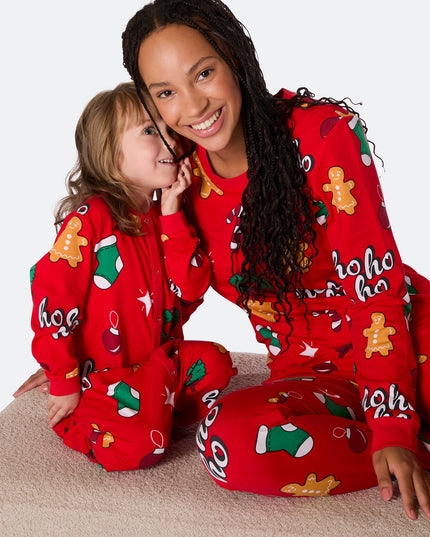 Pijamas de Navidad Hohoho Rojas para Mujeres