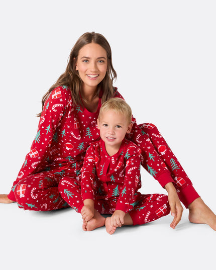 Kids' Red Hohoho Overall Christmas Pajamas