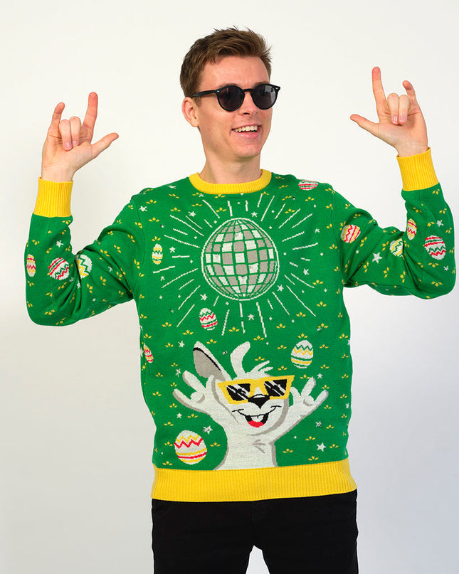 Disco Easter Sweater Green for Men