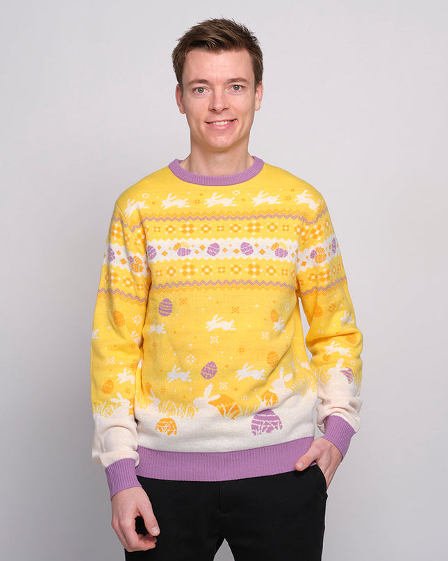 Cute Yellow Easter Sweater for Men