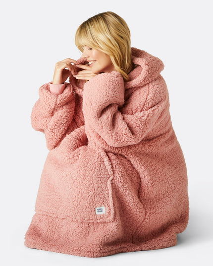 HappyHoodie Pink Sherpa til Voksne - Bedst Sælgende Komfort