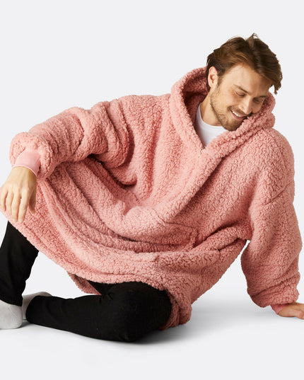 HappyHoodie Pink Sherpa for Adults - Bestselling Comfort