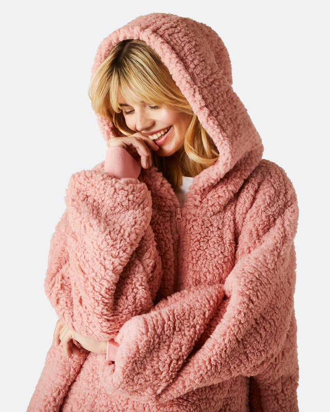 HappyHoodie Pink Sherpa for Adults - Bestselling Comfort