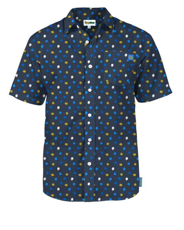 Mænds Dreidel Dekor Button Down Skjorte