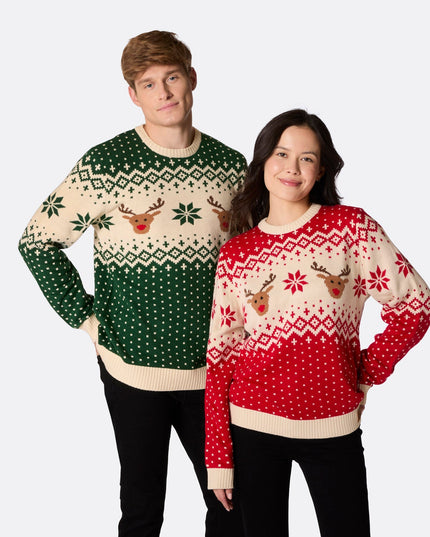 Mænds Retro Ren Grøn Sweater