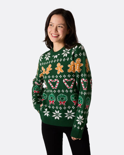 Women's Family Green Christmas Sweater