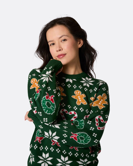 Women's Family Green Christmas Sweater
