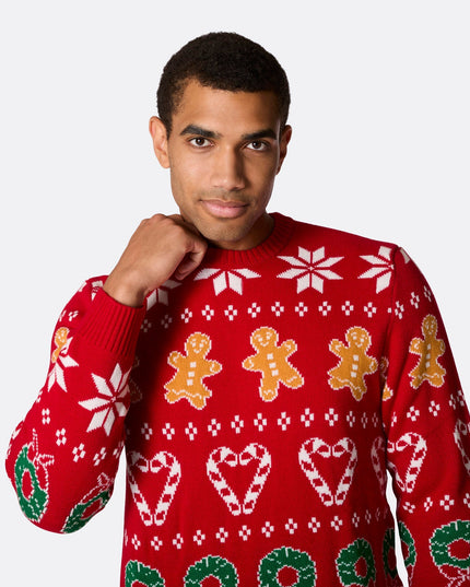 Men's Family Red Christmas Sweater for Festive Gatherings