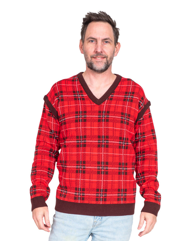 Removable Sleeves Reindeer Antlers Ugly Sweater Vest