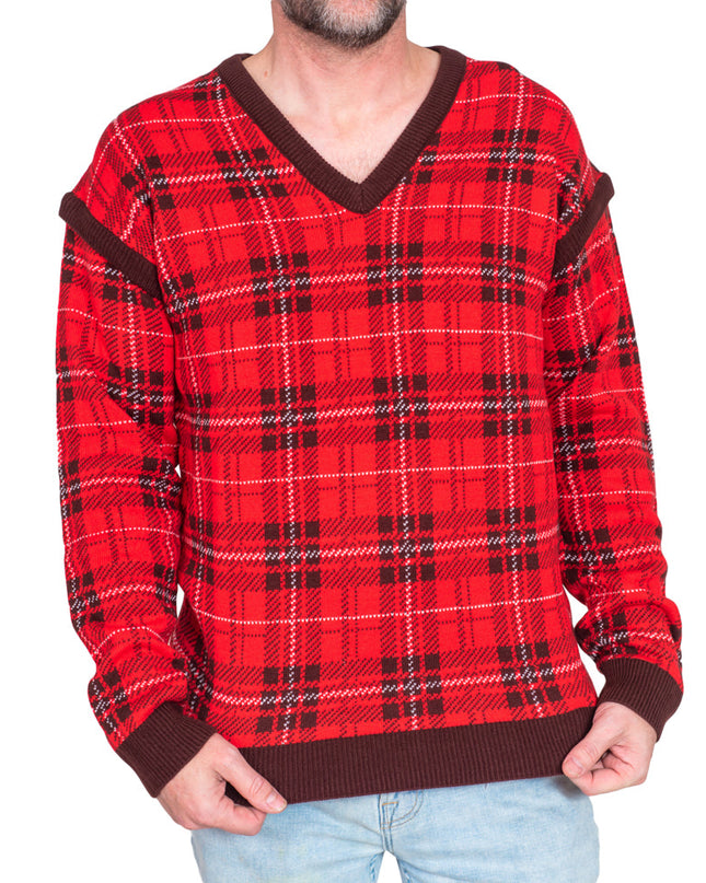 Removable Sleeves Reindeer Antlers Ugly Sweater Vest