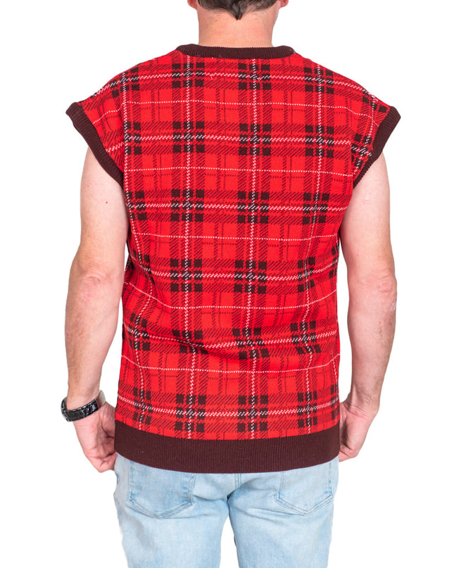 Removable Sleeves Reindeer Antlers Ugly Sweater Vest