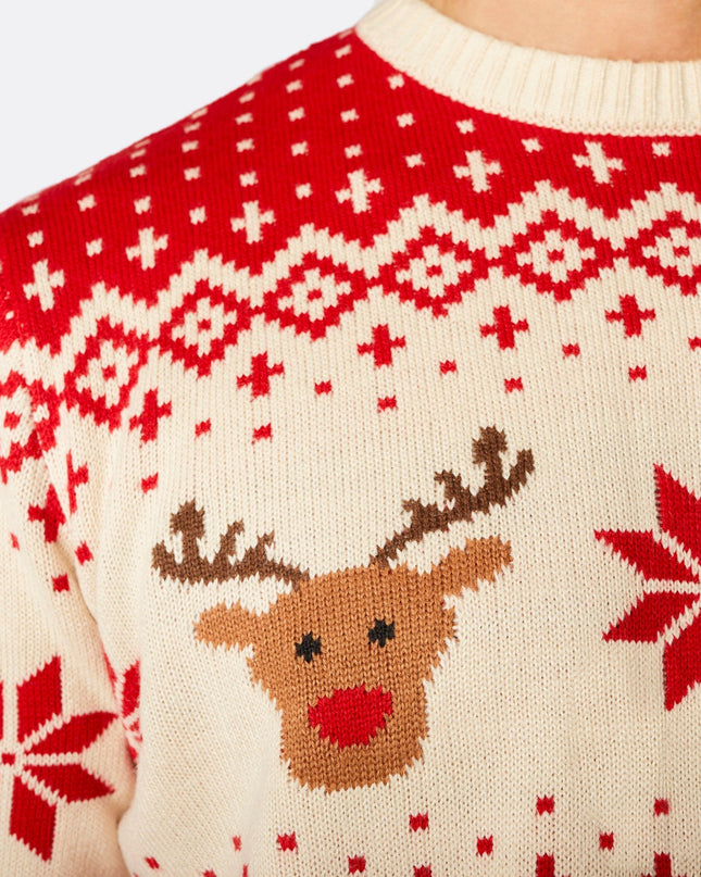 Women's Retro Reindeer Red Christmas Sweater