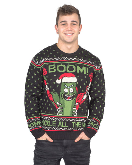 Rick and Morty PickleRick Ugly Christmas Sweater with Lights