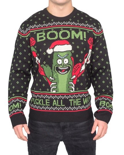 Rick y Morty PickleRick Jersey de Navidad Feo Iluminado