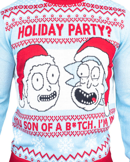 Rick y Morty Jersey de Navidad Feo Fiesta Azul Claro