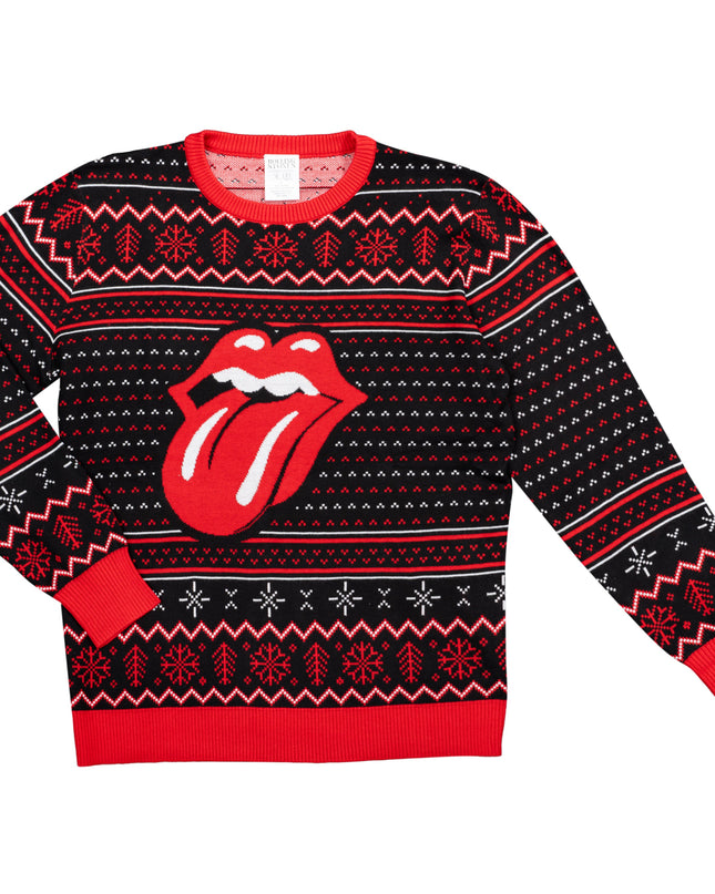 Rolling Stones Lips and Tongue Ugly Christmas Sweater