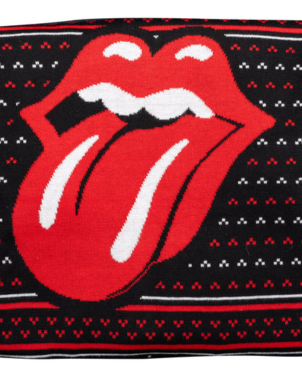 Suéter feo de Navidad de Rolling Stones con labios y lengua