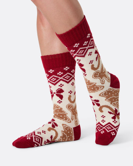Gingerbread Christmas Knitted Socks