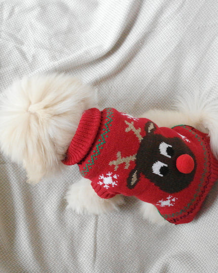 Red 3D Dog Christmas Sweater