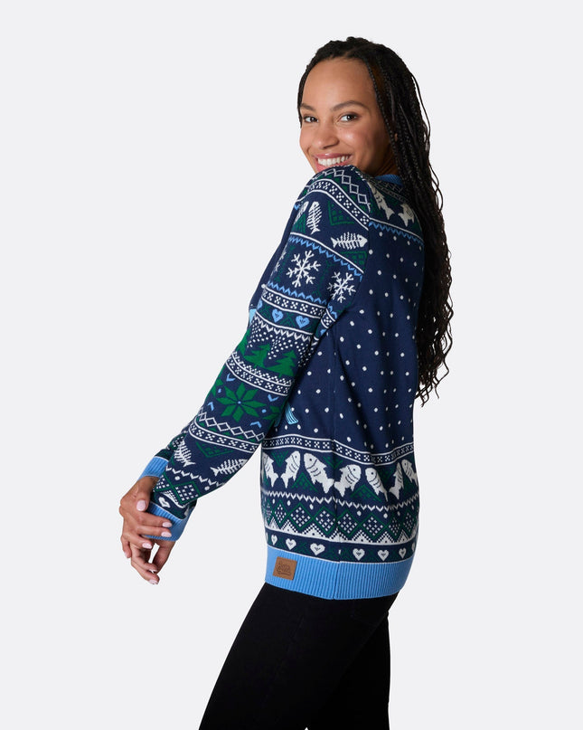 Women's Three Wise Fish Christmas Sweater