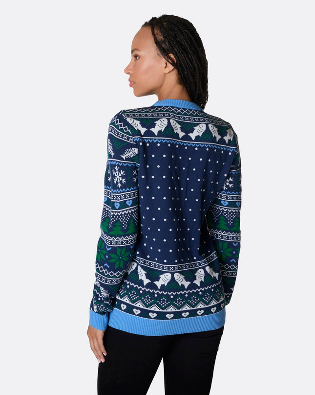 Women's Three Wise Fish Christmas Sweater for Unique Fun