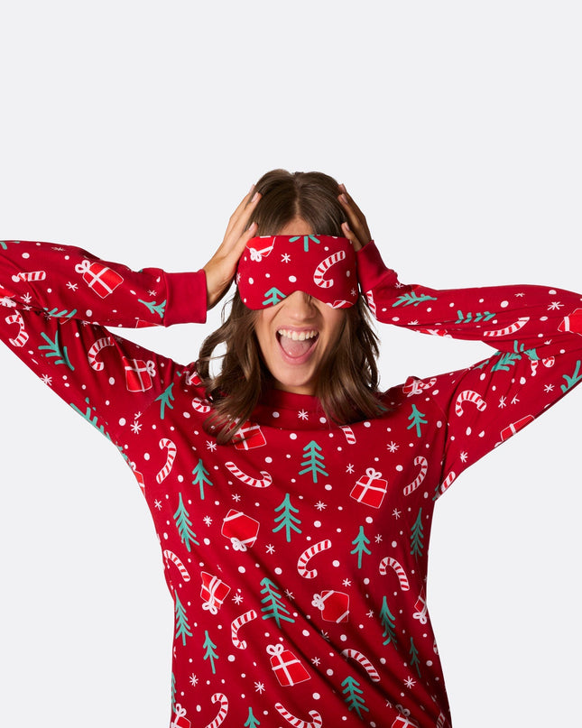 Red Christmas Pattern Sleep Mask